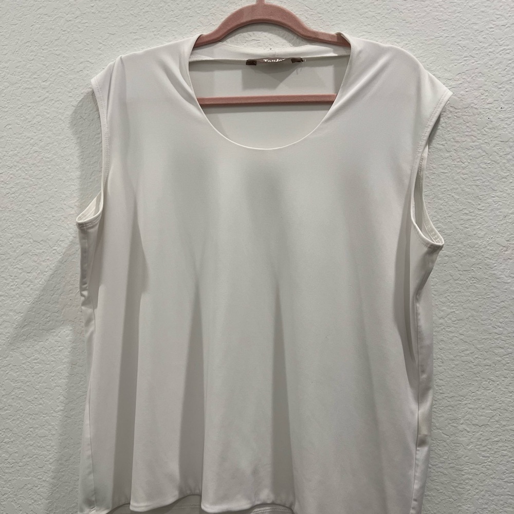 Elegant White Sleeveless Top Tanjay Stretch‎ XL